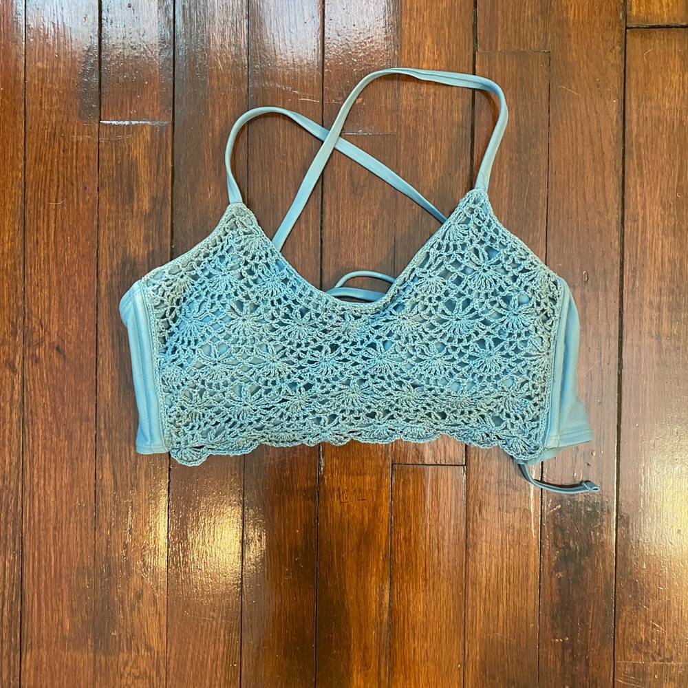 Green Crochet Bikini Top